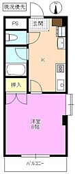 セントラルパレス 1Kの間取図画像
