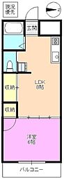 ロイヤルマンション九里巾 1LDKの間取図画像