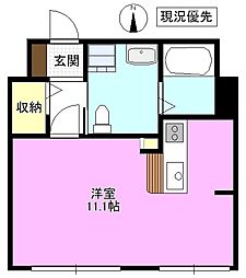 パークサイド ワンルームの間取図画像