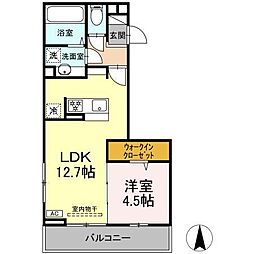THREE 1LDKの間取図画像