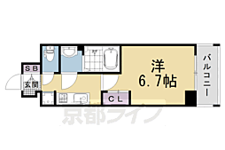 LW京都桜邸 1Kの間取図画像