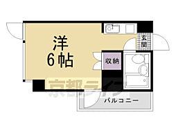 サンハイツ西京極 ワンルームの間取図画像