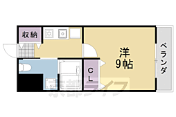 Fハウス 1Kの間取図画像