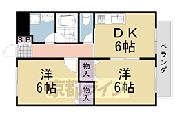 立志館 2DKの間取図画像