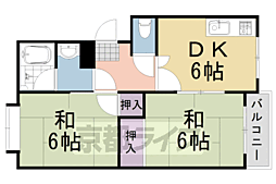 コーポ湯浅 2DKの間取図画像