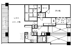 サンクタス四条烏丸スティーロレジデンス 2LDKの間取図画像