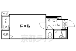 Accueil五条 1Kの間取図画像