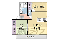 メゾン・プランドールA棟 2LDKの間取図画像
