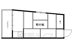 岡田アパート 1Kの間取図画像