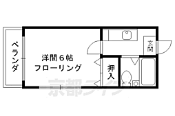 ハイツパモナス 1Kの間取図画像