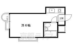 百花荘 1Kの間取図画像