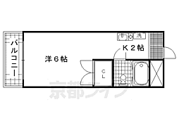 レジデンス野上 1Kの間取図画像