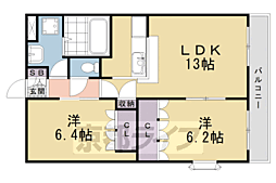 パステルヒルズ 2LDKの間取図画像