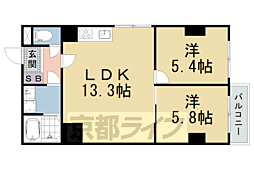 ハウスオブローズ3 2LDKの間取図画像