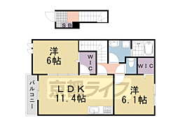 ジェルメソノベ2 2LDKの間取図画像