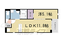 コンフォートアザレア岩清水 1LDKの間取図画像