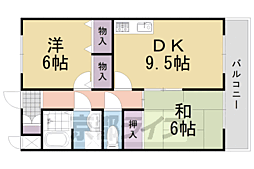 アヴェルデ十ケ坪 2LDKの間取図画像