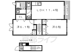 フラン・シャトン 2LDKの間取図画像