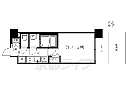 プレサンスTHEKYOTO流雅 1Kの間取図画像