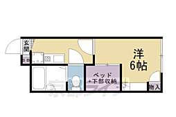 プレジール春日 1Kの間取図画像