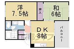 アルカサール幸 2LDKの間取図画像