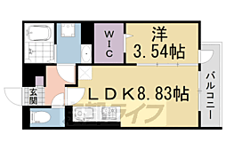 アイル京都宇治西 1LDKの間取図画像