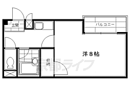 プロシード桃山 1Kの間取図画像