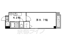 コンチネンタル秀峰 1Kの間取図画像