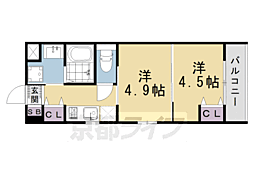 MJC京都EsTRUTH 2Kの間取図画像