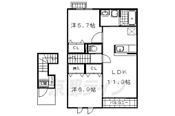 ラーゴプラシード 2LDKの間取図画像
