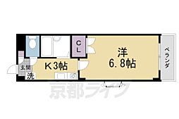 シャングリ・ラ 1Kの間取図画像
