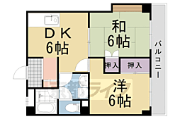 シャトー小西 2DKの間取図画像