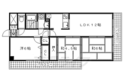 エルシティ伏見桃山 3LDKの間取図画像