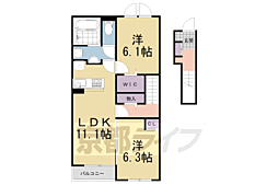 Tortue A 2LDKの間取図画像