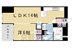 リーガル京都堀川五条通り 1LDKの間取図画像