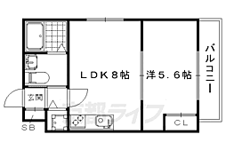 レジデンス西小路小米町 1LDKの間取図画像
