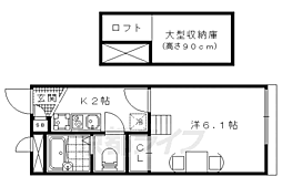 石田マンション 1Kの間取図画像