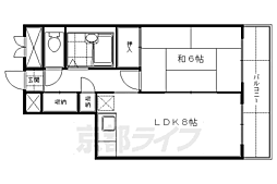フレーヴァー深草2 1LDKの間取図画像