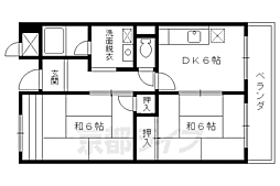 クレアンス佐伯 2DKの間取図画像