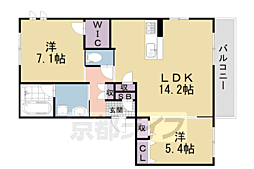 ローズフラットII 2LDKの間取図画像