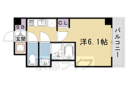エステムコート京都西院 1Kの間取図画像