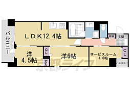 THE RESIDENCE 北白川 2SLDKの間取図画像