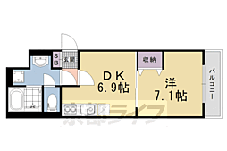 嵯峨野ライフ 1DKの間取図画像