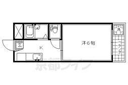 ロイヤル墨染 1Kの間取図画像