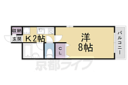 プレミール車道 1Kの間取図画像
