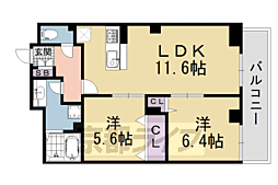 レジデンス京都洛央 2LDKの間取図画像