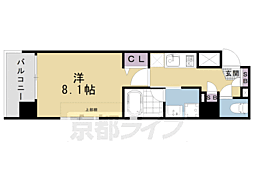 ベラジオ京都西大路 1Kの間取図画像