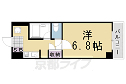 アービス桂 1Kの間取図画像