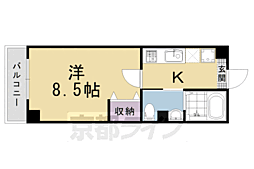 フラッティK&S 1Kの間取図画像