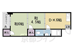 洛西マンション 2DKの間取図画像